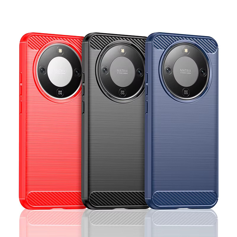 Stoßfeste Honor Handyhülle mit Carbon-Faser-Muster in Schwarz, Matt Gefrostetes TPU für Honor X70, X9d und Magic8 Lite 7 - Bild 2