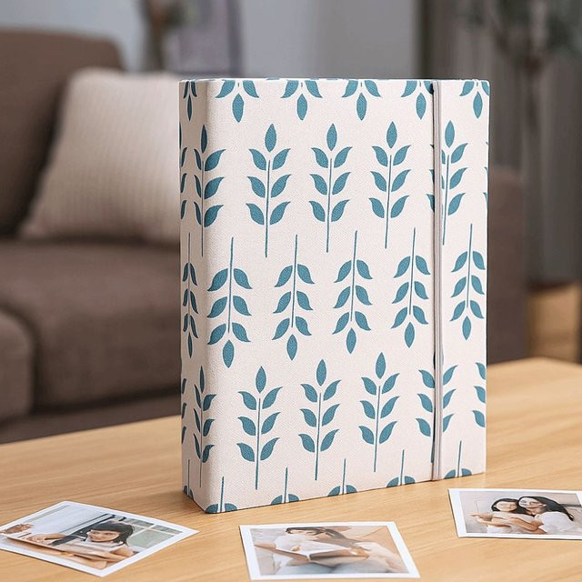 Stoff-Fotoalbum mit 200 Fächern im Einsteck-Stil, 6 Zoll Scrapbook Fotokartenhalter mit floralem Design - Bild 1