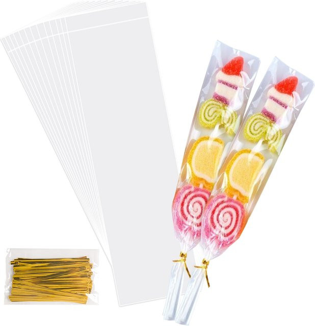 Joy-enlife Transparente Selbstklebe Zellophan Taschen für Süßigkeiten und Geschenke - Bild 1