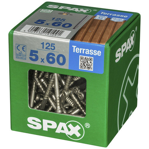 Spax Terrassenschraube T-Star plus aus Edelstahl in Silber, 125 Stück, Durchmesser: 5 mm, Länge: 60 mm - Bild 3