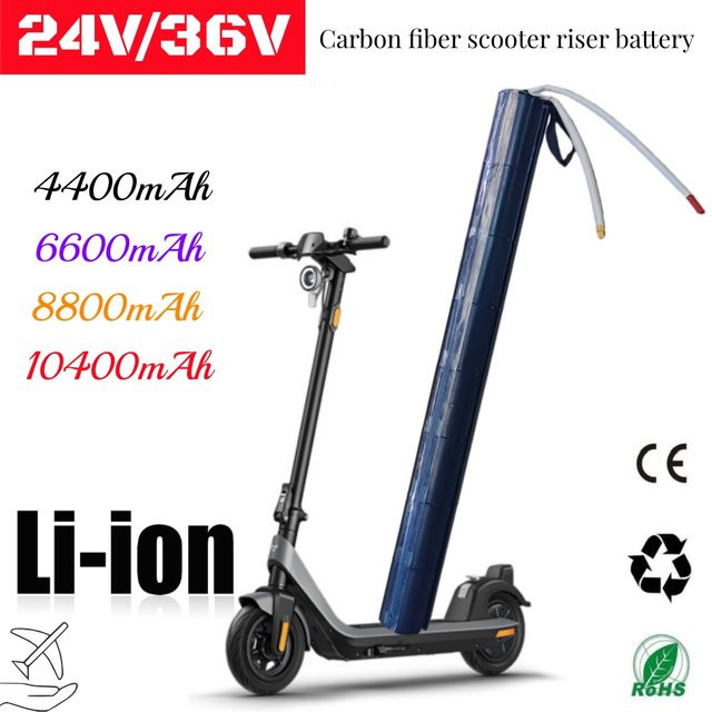 Aimjin Lithium-Ionen-Akku für Elektroroller mit 18650 Zellen in Schwarz, 36 V oder 24 V mit 4400 mAh - Bild 1