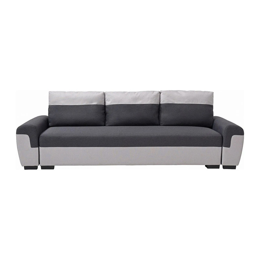 Vente-unique Schlafsofa Gaby in Anthrazitgrau mit Stoffbezug, Breite: 260 cm - Bild 2