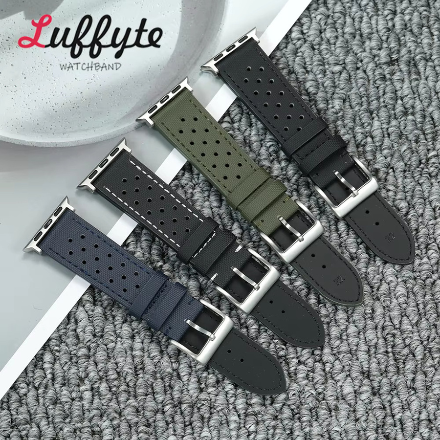 luffyte Uhrenarmband Nylon, Silikon, Schwarz, Unisex - Bild 1