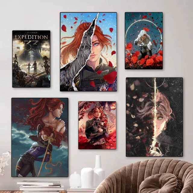 C-Clair O-Obscur E-Expedition 33 Vintage-Poster im skandinavischen Design für deine Heim-Bar oder dein Café, mehrfarbig - Bild 1