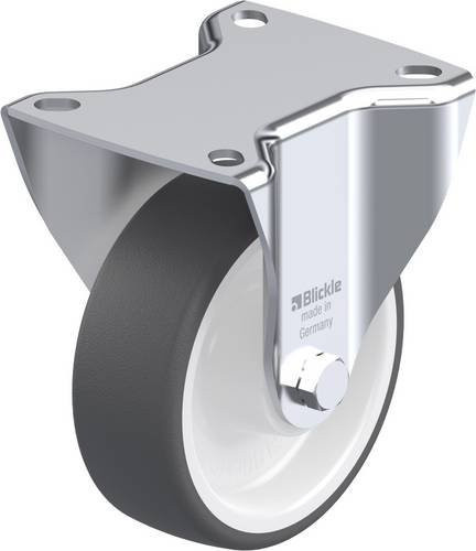 Blickle B-POTH 100R Bockrolle aus verzinktem Stahl und Kunststoff, Rad-Durchmesser: 100 mm, Tragfähigkeit: 250 kg, Farbe: Grau/Weiß - Bild 1