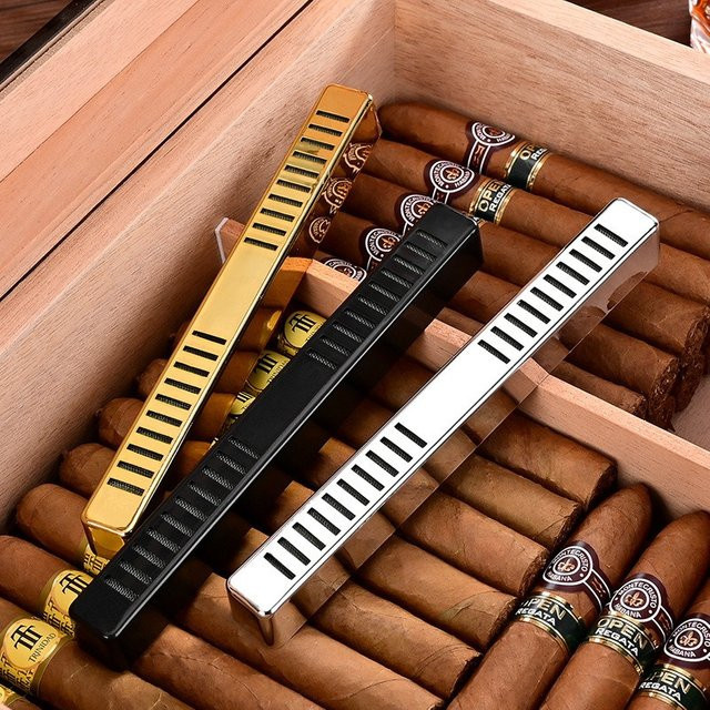 KeYi 2er-Set Zigarren-Humidor-Befeuchter Wiederverwendbare Feuchtigkeitsstreifen für Tabak in Silber - Bild 1