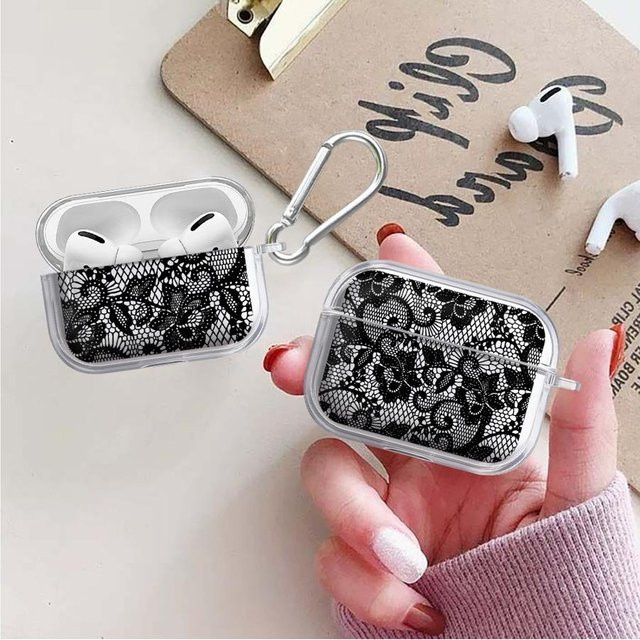 Transparente Kopfhörerhülle mit Blumenstamen-Muster für Apple AirPods Pro 1, 2 und 3 - Bild 1