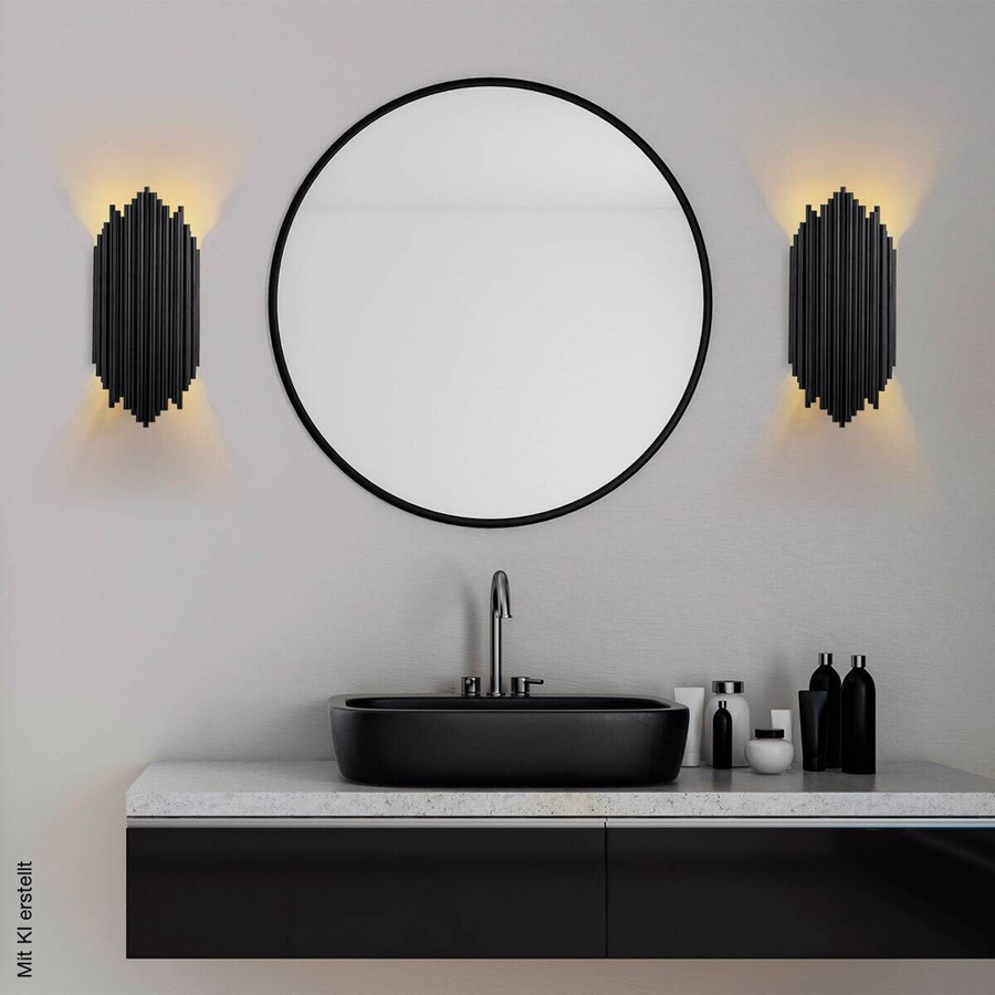 Opviq Wandleuchte aus Metall in Schwarz, modern, E14, B/H/T: 8 x 40 x 18 cm - Bild 4