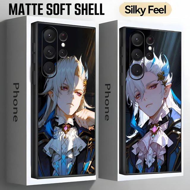 Stoßfeste Handyhülle Genshin Impact Neuvillette für Samsung Galaxy S26 S25 S24 S23 S22 S21 S20 Ultra Note20 in Schwarz - Bild 1