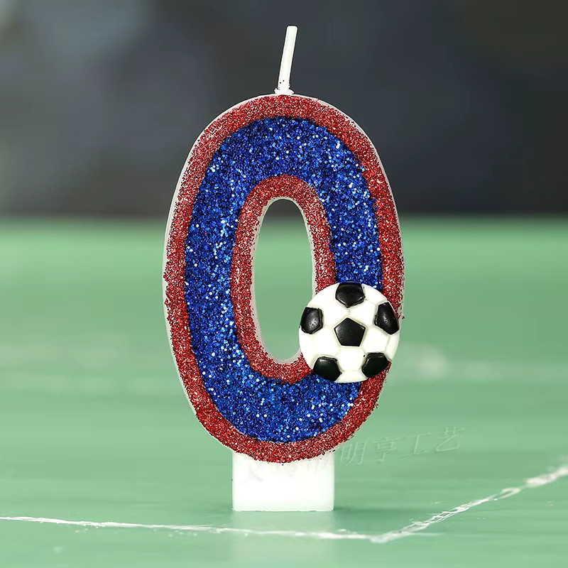 MINISO Fußball Geburtstag Kerze als kreative Kuchen Dekoration aus Kunststoff - Bild 2