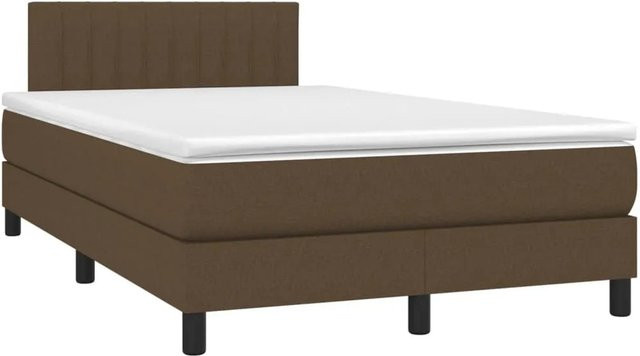 vidaXL Boxspringbett mit Matratze Hybrid-Design in Braun und Weiß, B/T/H: 120 x 190 x 78 cm - Bild 1