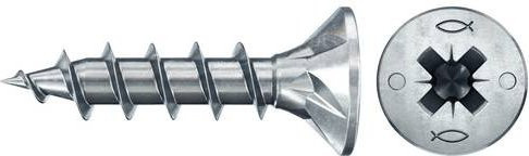 Fischer Power-Fast II CZF Spanplattenschrauben mit Kreuzschlitz Pozidriv, Durchmesser: 4,5 mm, Länge: 25 mm, Stahl galvanisch verzinkt, 200 Stück - Bild 1