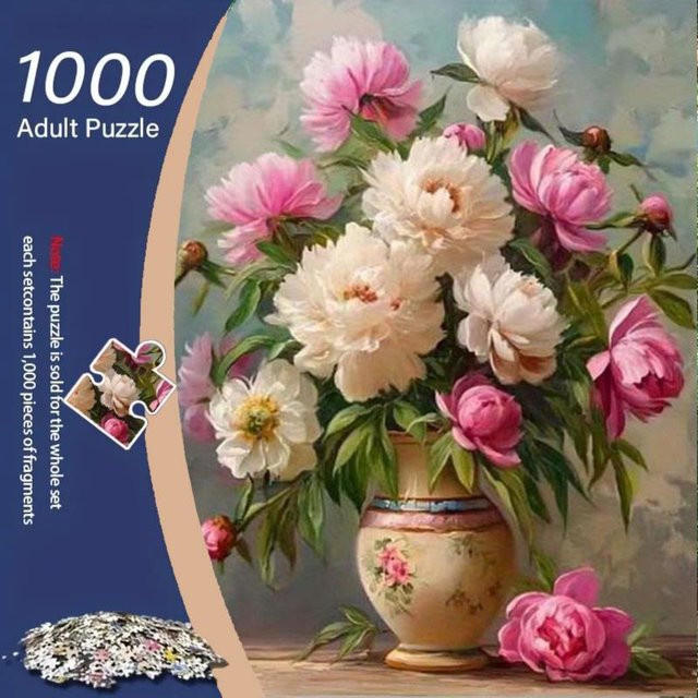 AZNM Blumenherausforderung Pfingstrosen, Puzzle, 1.000 Teile - Bild 1