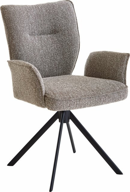 Polsterstuhl STUDIO-LINE von NIEHOFF SITZMÖBEL in Schwarz und Grau mit Armlehnen und Drehsitzfunktion, modern und schwenkbar, Material: Polyester und Metall, B/T/H: 59,0 x 61,0 x 88,0 cm - Bild 1