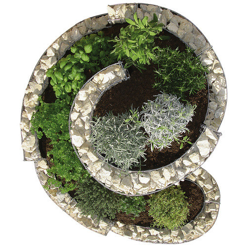 Bellissa Gabionen-Kräuterspirale aus Stahl in Silberfarben, B/T/H: 90 x 60 x 110 cm - Bild 5
