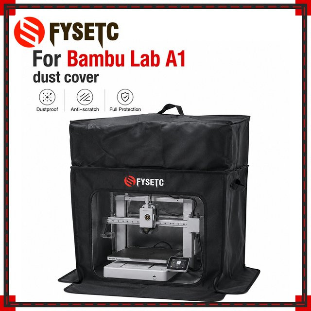 Staubschutzhülle für Bambu Lab A1 3D-Drucker mit Sichtfenster, schwarz - Bild 1
