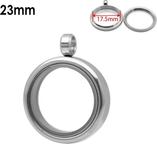 Medaillon Anhänger Edelstahl, gray, Damen - Bild 1