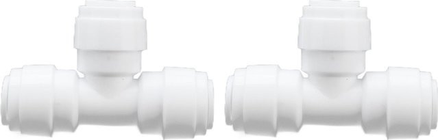 CosyHome T-Stück Schnellverbinder Wasserrohrverschraubung 100PSI Steckverbinder aus Kunststoff in Weiß, 2 Stück - Bild 1