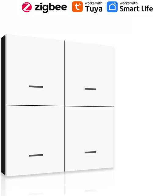 Arteco Tuya Zigbee Drahtloser Szenen-Schalter Push Button Controller zur Smart Home Automatisierung in Weiß - Bild 1