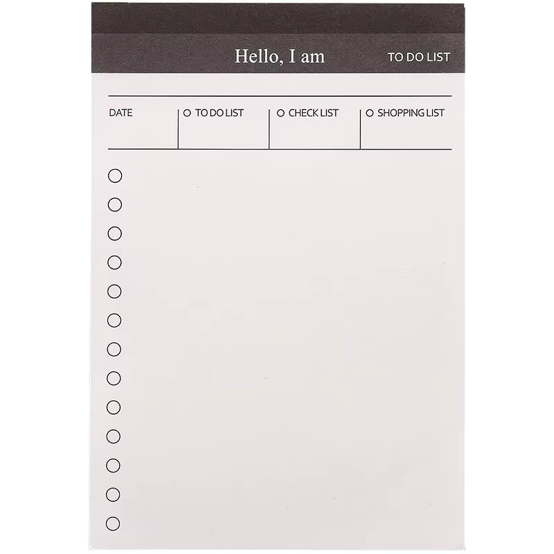 Business Tag Plan Notizbuch und Abreißblock für den Schreibtisch in Weiß mit Karomuster - Bild 2