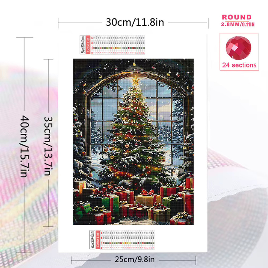 Evershine Diamant-Gemälde Weihnachten DIY-Mosaik Bastelset mit Schneelandschaft und Baum in Multicolour, B/H: 20 x 30 cm - Bild 2