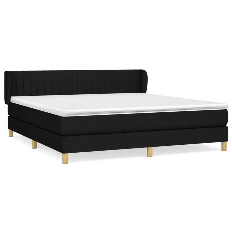 vidaXL Boxspringbett mit Matratze Schwarz, Hybrid-Konstruktion mit Taschenfederkern, B/T: 160 x 200 cm - Bild 2