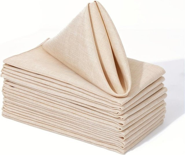 NATAWA Servietten Set Beige aus Polyester-Mischung, Quadratisch, 45 x 45 cm - Bild 1