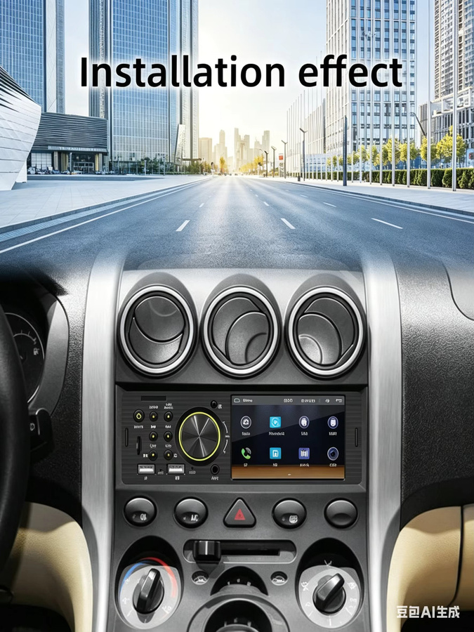 BQCC 1 DIN Wireless CarPlay Autoradio mit 4,1 Zoll HD-Touchscreen, Bluetooth, FM-Stereo und MP5-Multimedia-Player in Schwarz - Bild 5