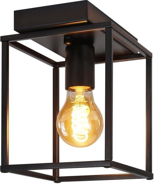 ZMH Deckenleuchte 1-flammig im Industrial Design aus Metall, Schwarz, E27 - Bild 1