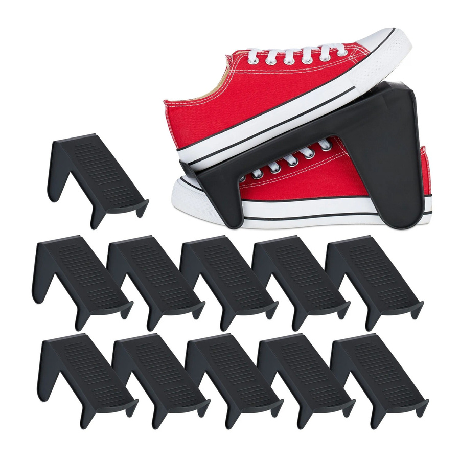Relaxdays Schuhhalter 12er Set aus Kunststoff rutschfest H x B x T: 24,5 x 13,5 x 11,5 cm - Bild 2