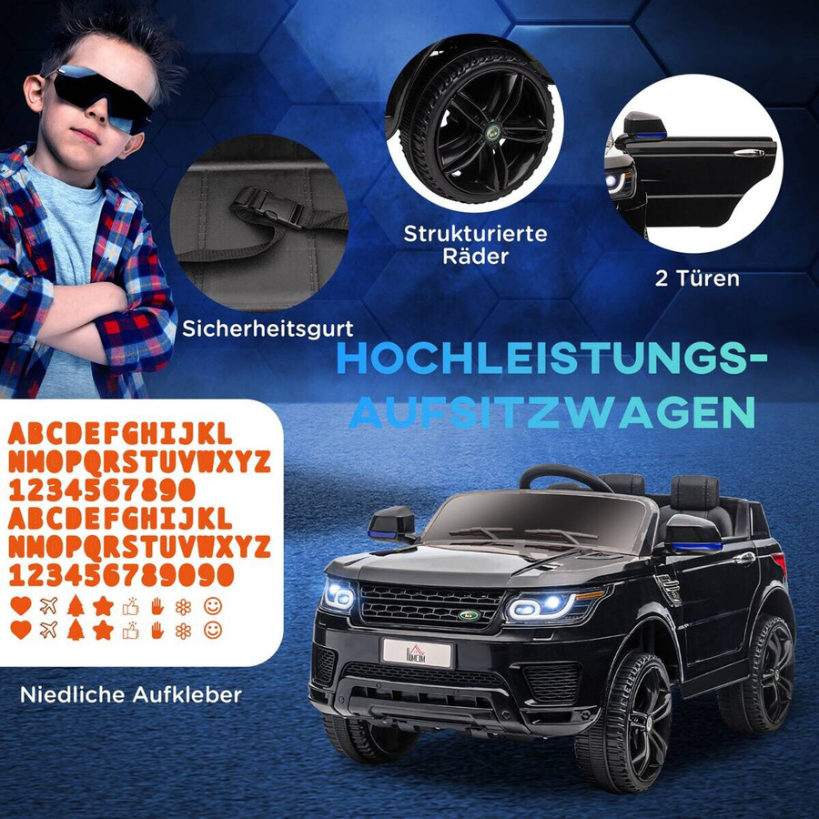 HOMCOM Kinder Elektroauto SUV Schwarz mit Fernbedienung für 3-5 Jahre - Bild 9