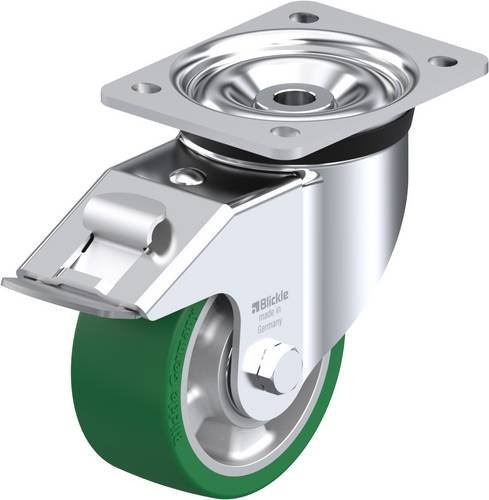Blickle Lenkrolle LK-ALST 127K-FI mit Feststeller, Rad-Durchmesser: 125 mm, Tragfähigkeit: 450 kg, Farbe: Silber/Grün/Mehrfarbig - Bild 1