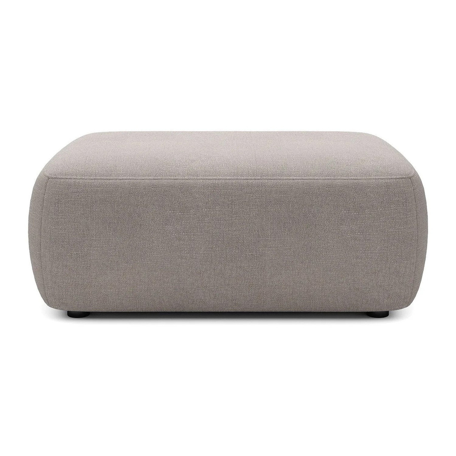 Sitzhocker Daviso von Vente-unique in Taupe mit Strukturstoff, B/T/H: 100 x 68 x 38 cm - Bild 2