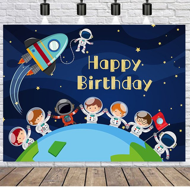 VIKAMA Geburtstag Poster Kleiner Prinz mit Astronaut und Weltraum Motiv, B/H: 70 x 70 cm, Mehrfarbig - Bild 1
