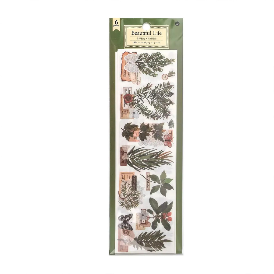 Journamm 6er Pack Vintage Pflanzenaufkleber für Scrapbooking und Junk Journal in Multicolour - Bild 5