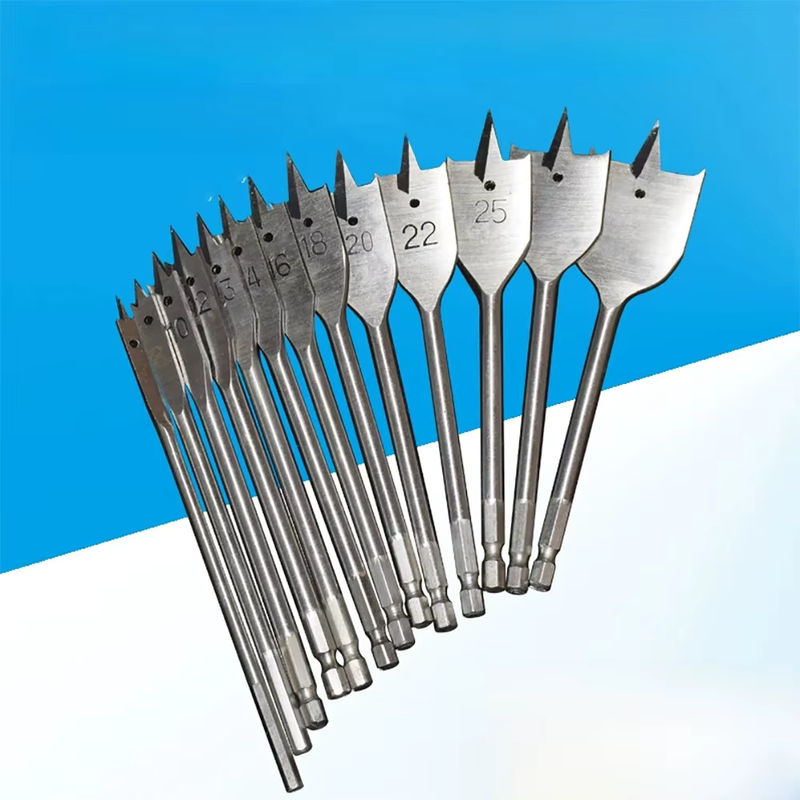 Spatenform Flachbohrer für die Holzbearbeitung mit Dreipunkt-Positionierung, Silber, Durchmesser: 10 mm bis 15 mm - Bild 3