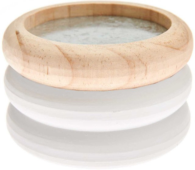 Rico Design Holz-Kerzenhalter Ring in Weiß für Kerzen mit 7 cm Durchmesser - Bild 1