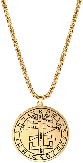 YULIN Anhänger Halskette, Edelstahl, Gold, 59 cm, Herren - Bild 1
