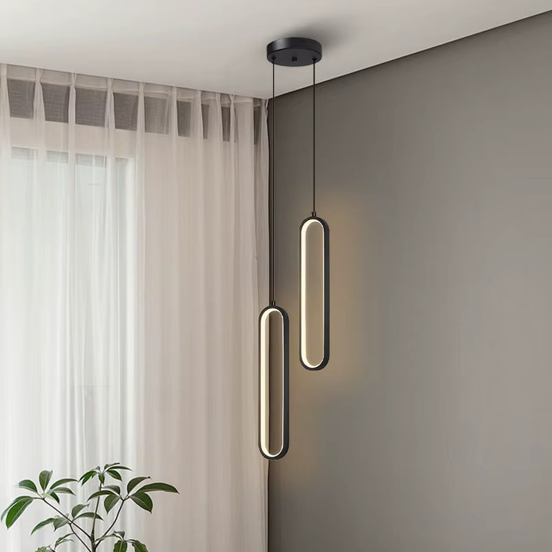 HAULVANG LED-Pendelleuchte im skandinavischen Design, schwarz, Metall, Zylinderform - Bild 4