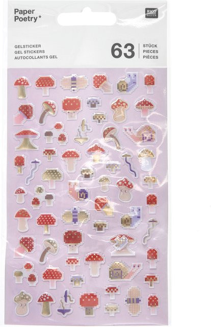 Rico Design Paper Poetry Gelsticker Shrooom Pixel - Bild 1