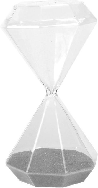 CosyHome Diamantförmige Sanduhr in Weiß und Transparent als modernes Desktop-Ornament mit 15 Minuten Laufzeit - Bild 1