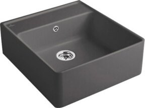 Villeroy & Boch Spülstein-Einzelbecken mit Ablaufgarnitur und Exzenter in Grau aus CeramicPlus Keramik - Bild 1