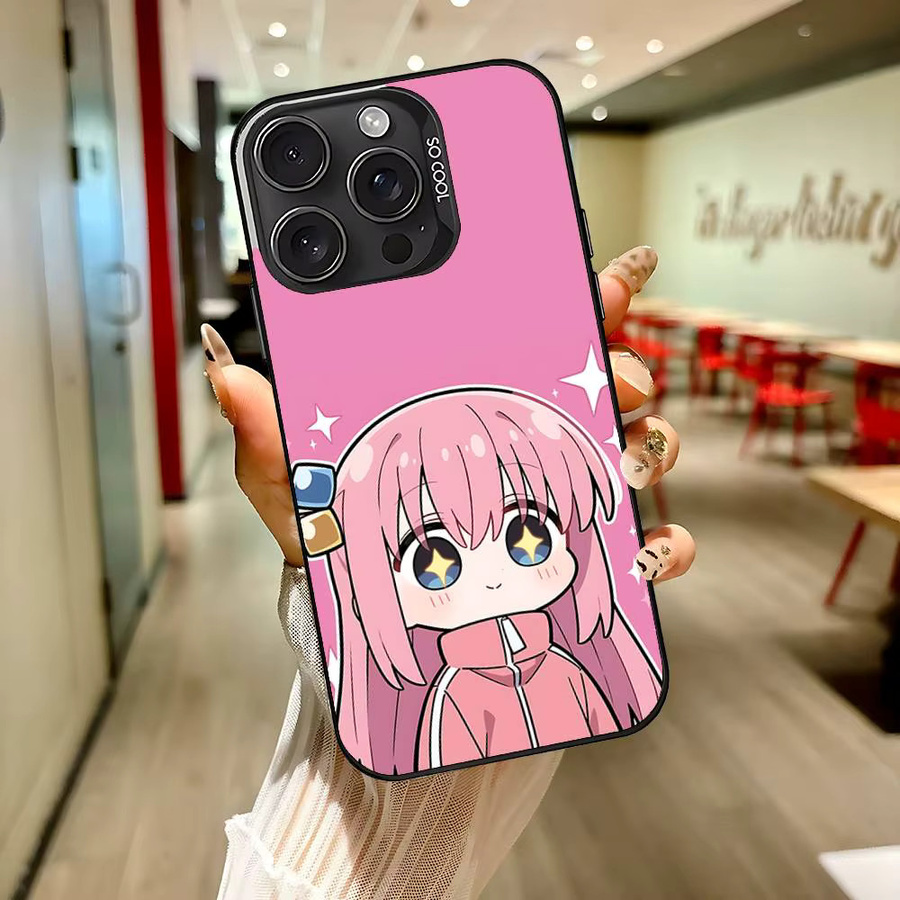 Kawaii Handyhülle Bocchi The Rock für iPhone 15 14 13 12 11 Pro Max Plus XR XS 7 8 in Pink - Bild 2