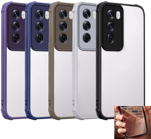 Stoßfeste Schutzhülle aus hartem Acryl für OPPO Reno 12 und OPPO Reno 12 Pro in Schwarz und Transparent - Bild 1
