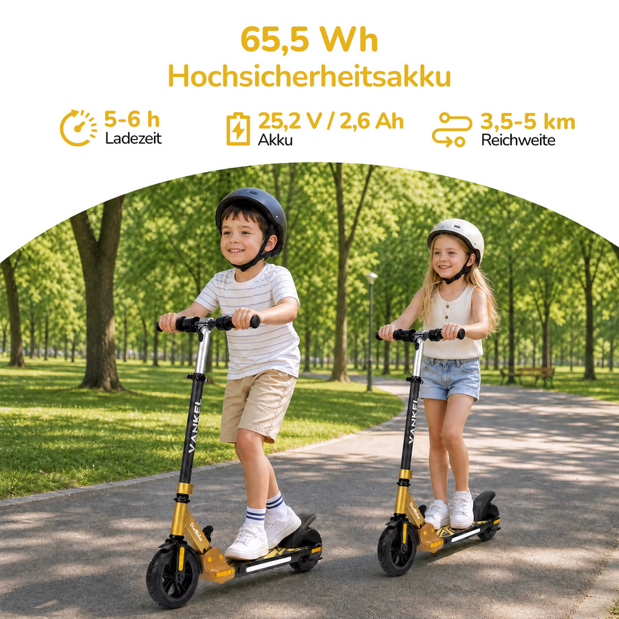 sinaopus Kinder Elektro-Scooter, E-Scooter, ab 6 Jahre, Gelb - Bild 4