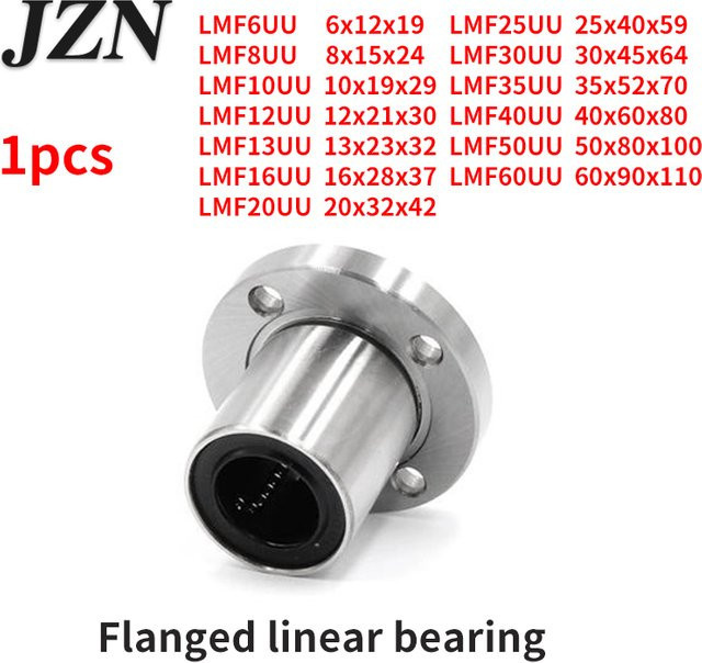 JZN Kreisförmiges Flansch-Linearlager in Silber, Modelle LMF6UU bis LMF50UU - Bild 1