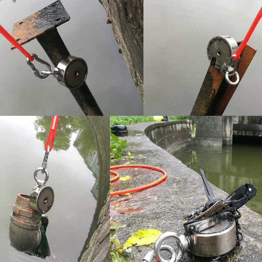 AMAZING-MAG Zweiseitiger runder Magnetsatz in Silber mit 15 m Seil für Fischerei und Metallerkennung - Bild 4