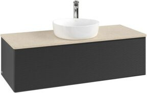 V&B Waschtischunterschrank Antao mit Frontstruktur und Beleuchtung, Blau, B/T/H: 120 x 50 x 36 cm - Bild 1