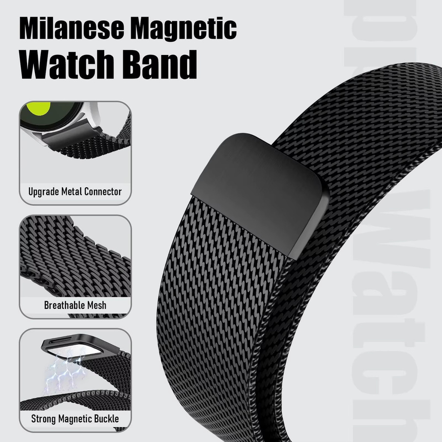I LOVE LUO Uhrenarmband Milanese Loop, Edelstahl, Unisex, 26mm, 22mm - Bild 4
