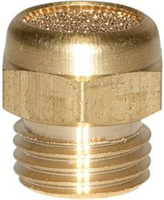 Riegler Sinterbronce-Schalldämpfer Value Line flache Ausführung aus Messing in Gold, G 1/8 - Bild 1